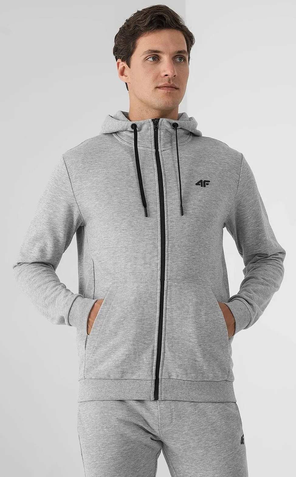 sweatshirt 4F NOSH4-BLM353 Zip - 27M/Cold Light Grey Melange - men´s