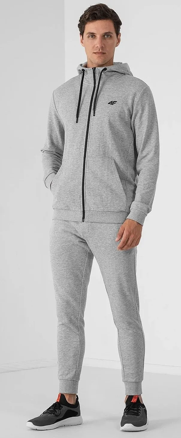 sweatshirt 4F NOSH4-BLM353 Zip - 27M/Cold Light Grey Melange - men´s