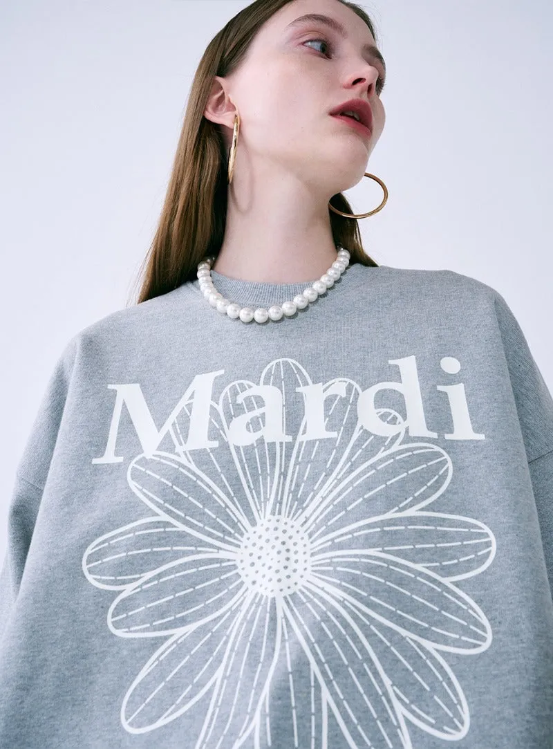 Grey Ivory FLOWERMARDI SWEATSHIRT