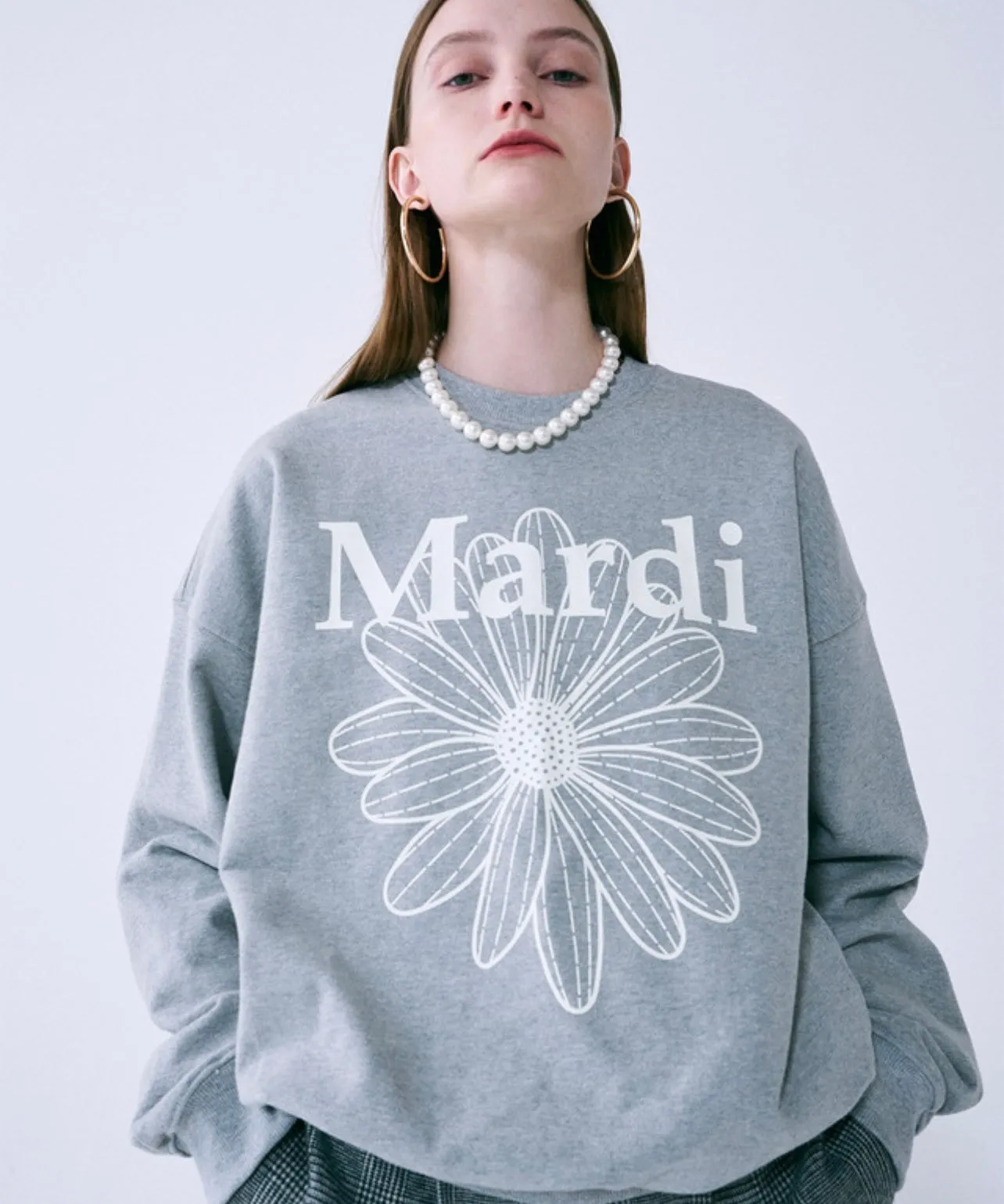 Grey Ivory FLOWERMARDI SWEATSHIRT