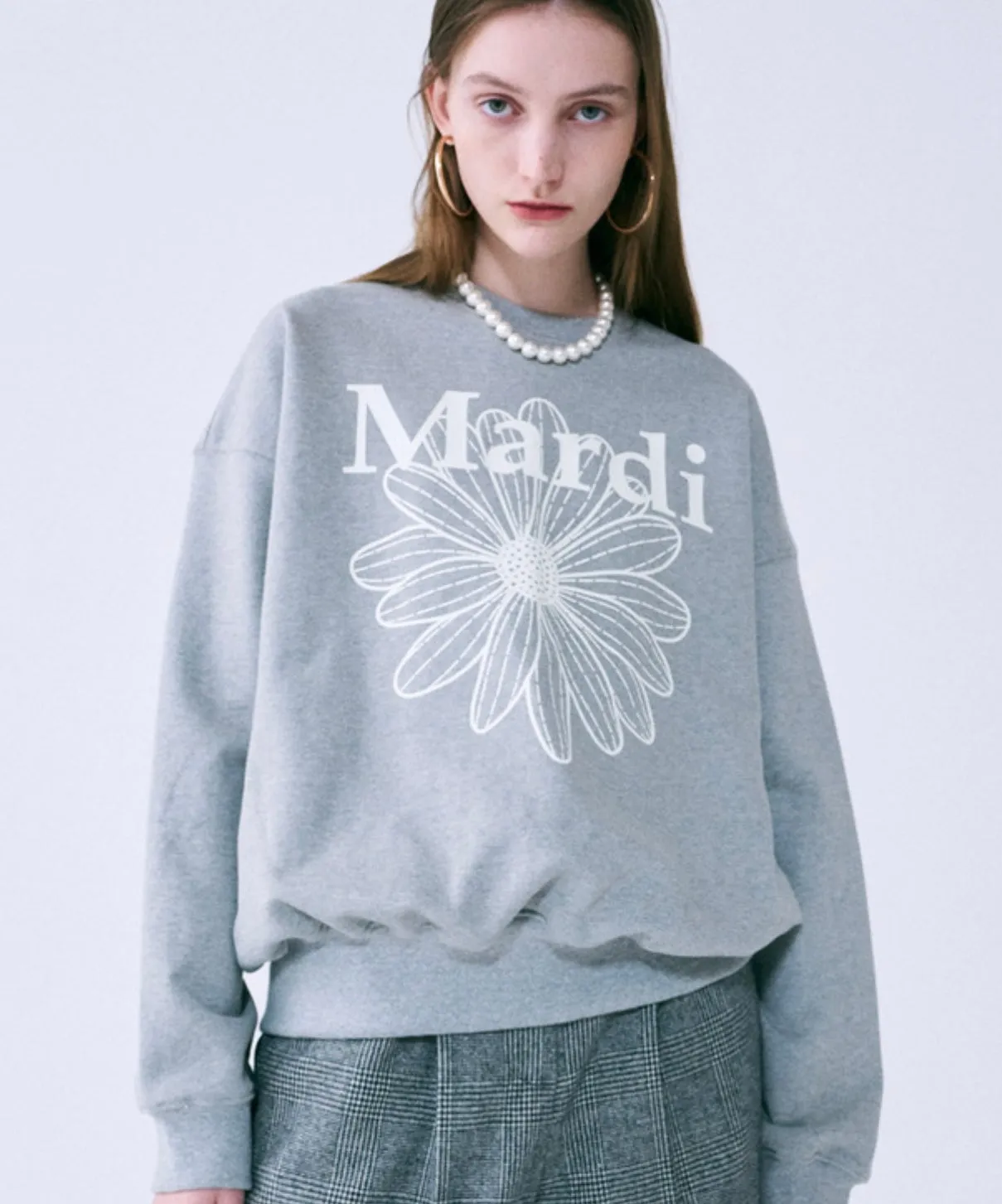 Grey Ivory FLOWERMARDI SWEATSHIRT