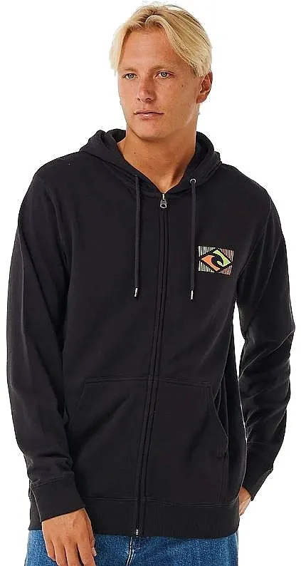 sweatshirt Rip Curl Tradition Thru Hood Zip - Washed Black - men´s