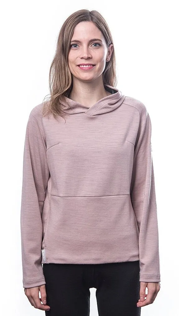 sweatshirt Sensor Merino Upper Traveller Hood - Dusty Pink - women´s