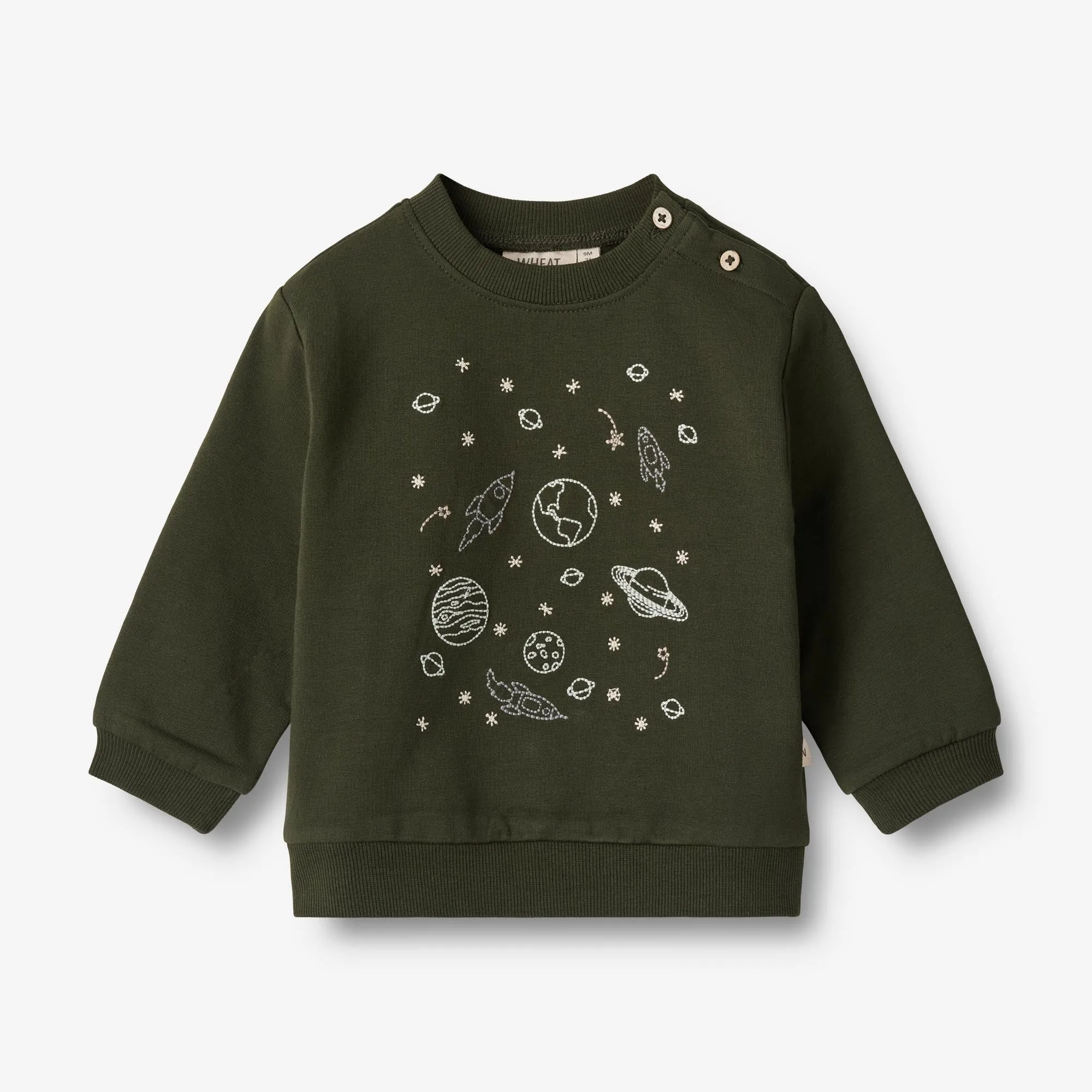 Sweatshirt Space Embroidery | Baby - deep forest