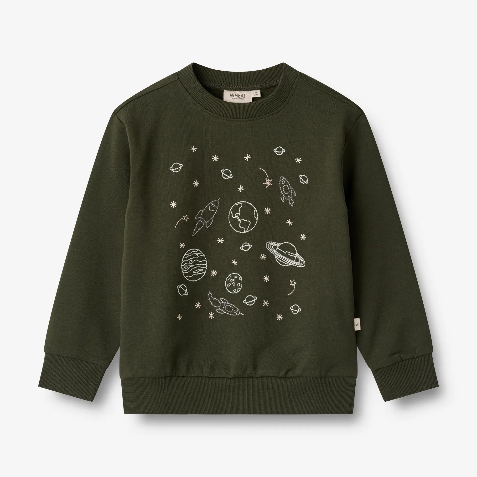 Sweatshirt Space Embroidery - deep forest