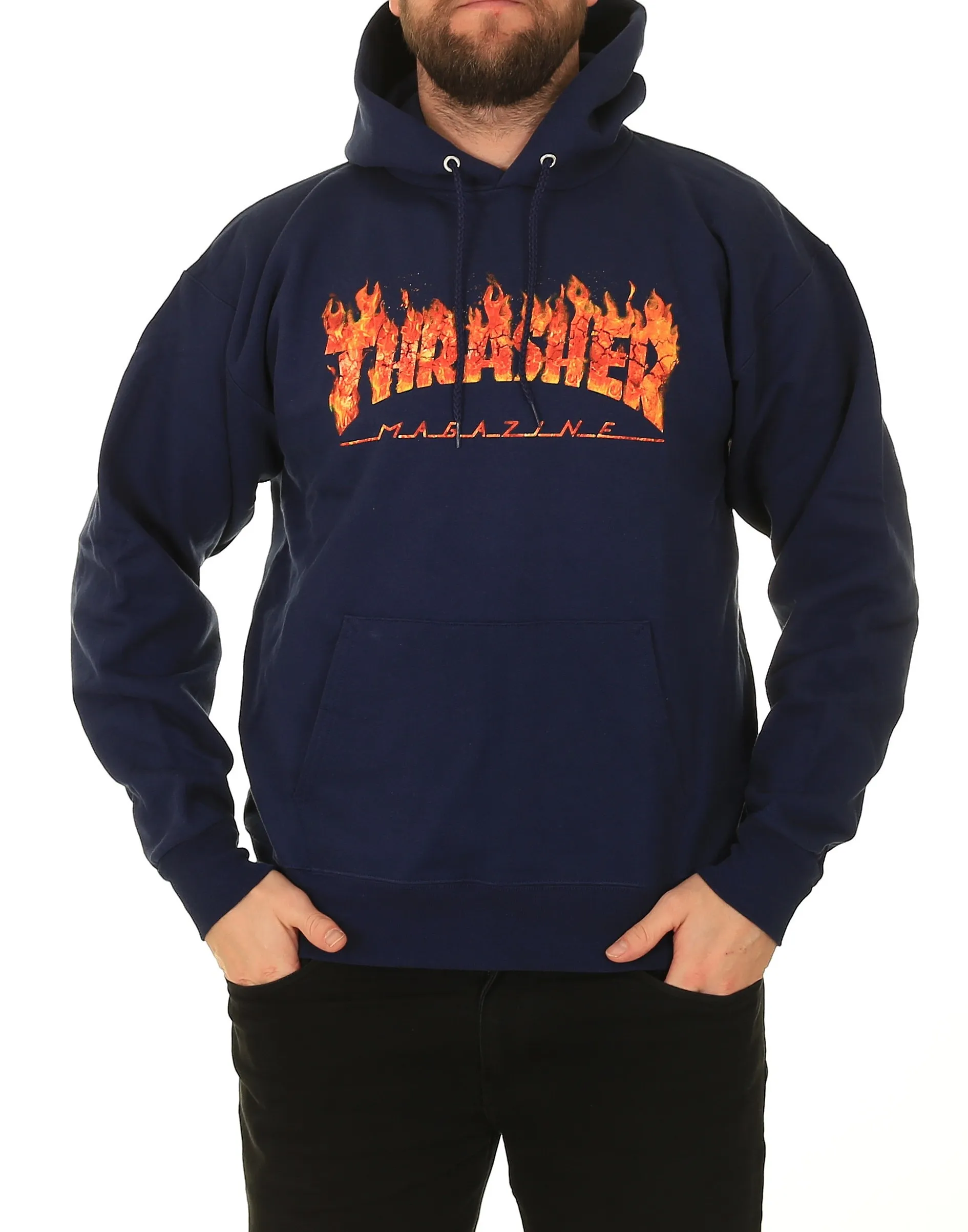 sweatshirt Thrasher Inferno Hood - Navy Blue - men´s