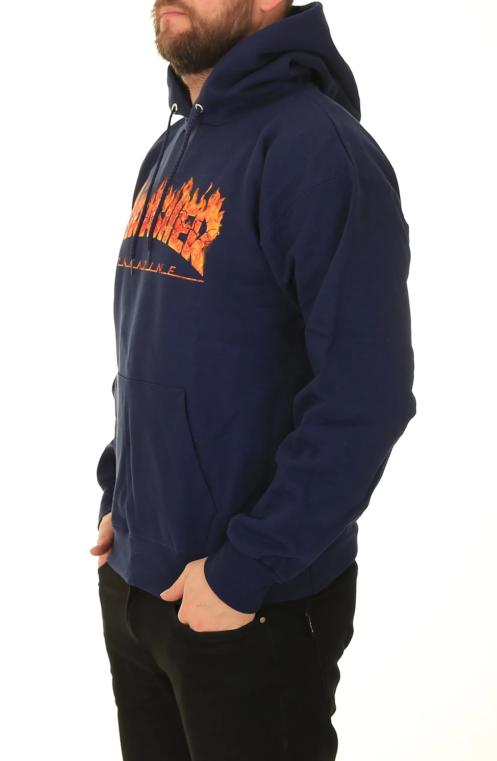 sweatshirt Thrasher Inferno Hood - Navy Blue - men´s