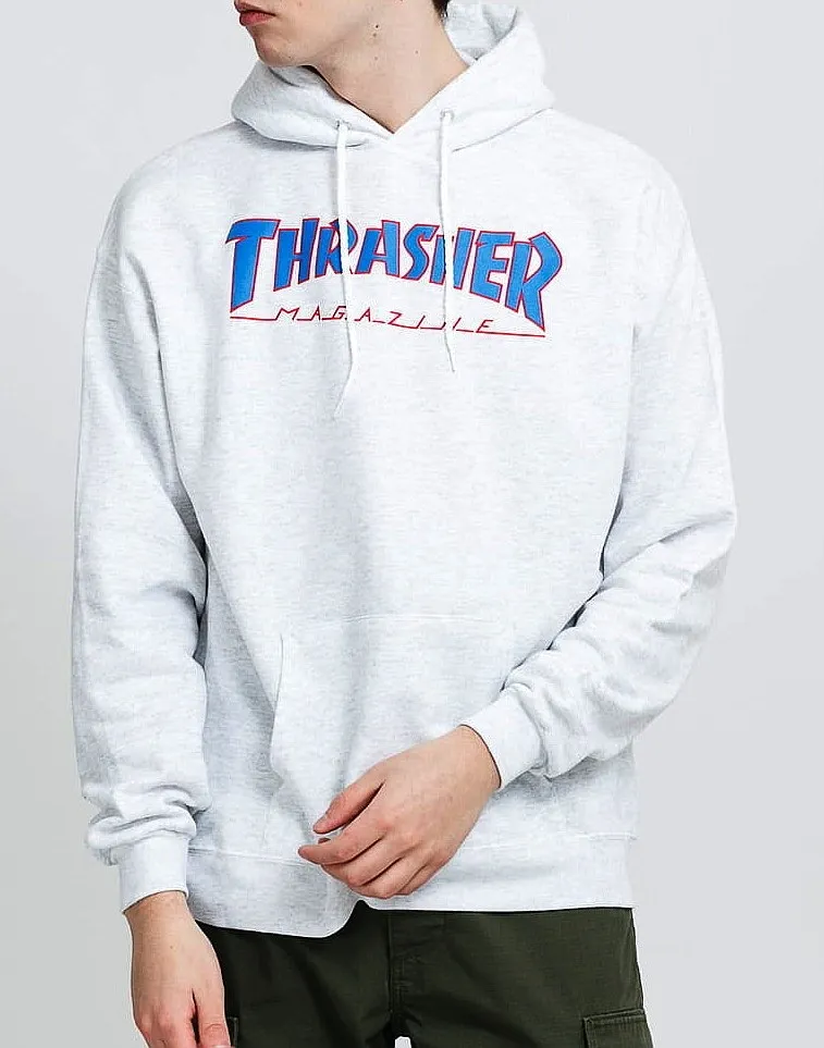 sweatshirt Thrasher Outlined Hood - Ash Gray - men´s