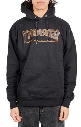 sweatshirt Thrasher Outlined Hood - Black/Orange - men´s