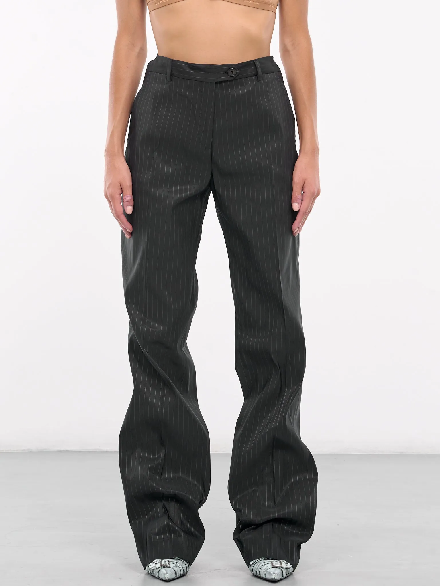 Tailored Pinstripe Trousers (AK0852-900-BLACK)