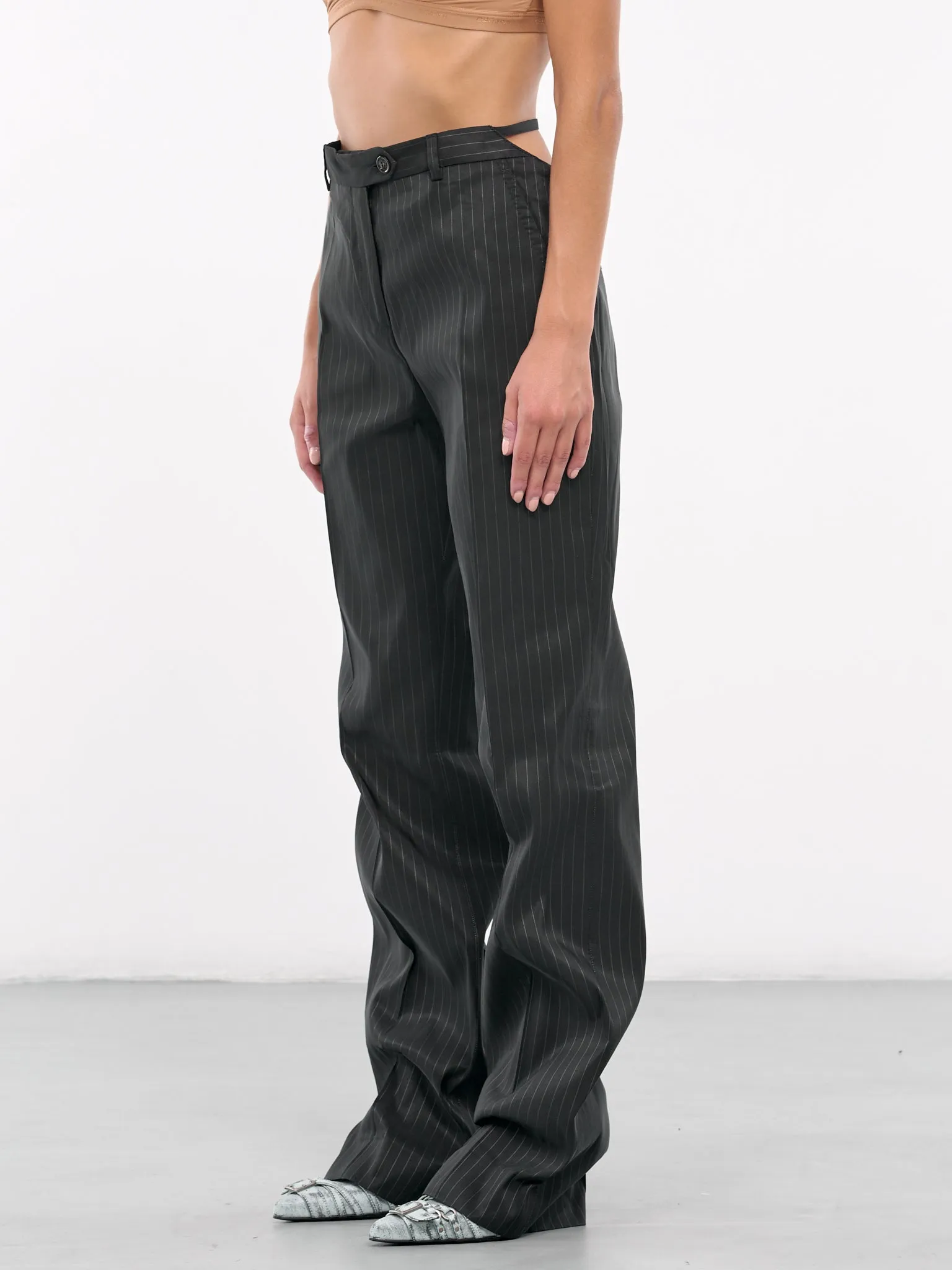 Tailored Pinstripe Trousers (AK0852-900-BLACK)