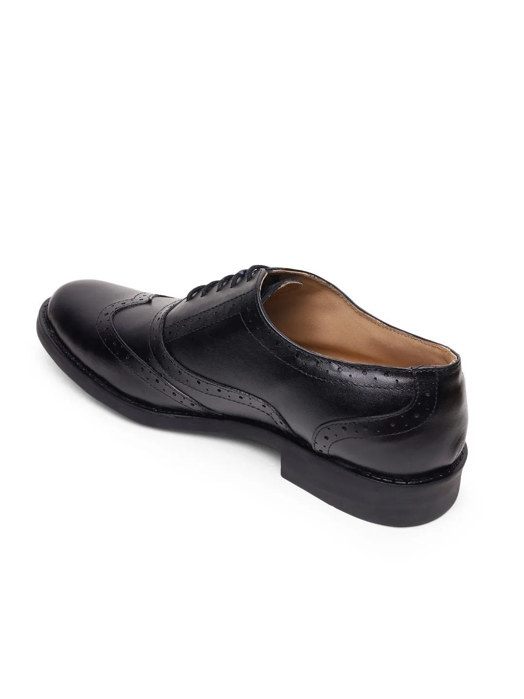 Teakwood Genuine Leather Black Oxford Shoes