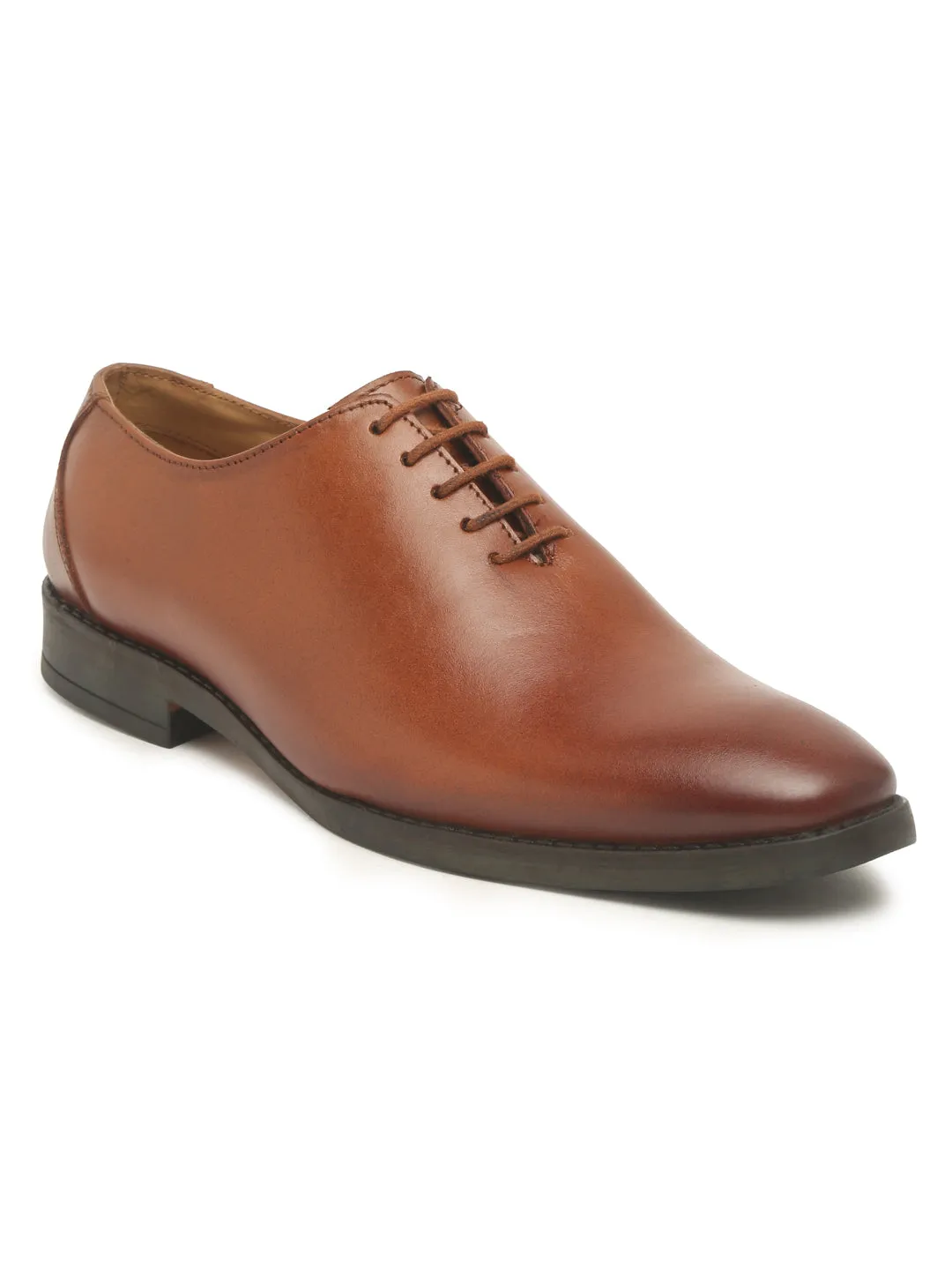 Teakwood Genuine Leather Tan Oxford Shoes