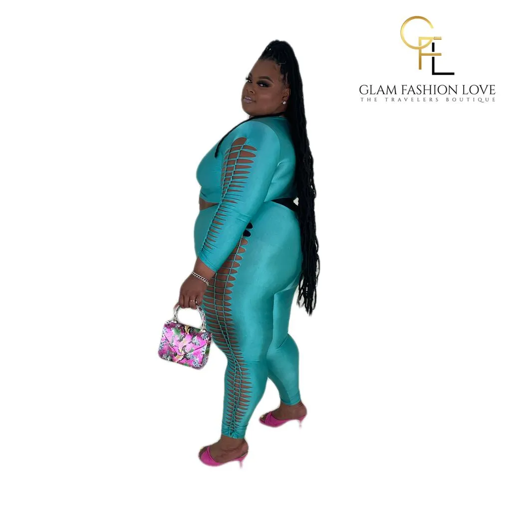 Teal 2pcs Apparel Set