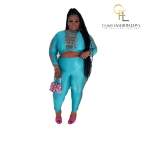 Teal 2pcs Apparel Set