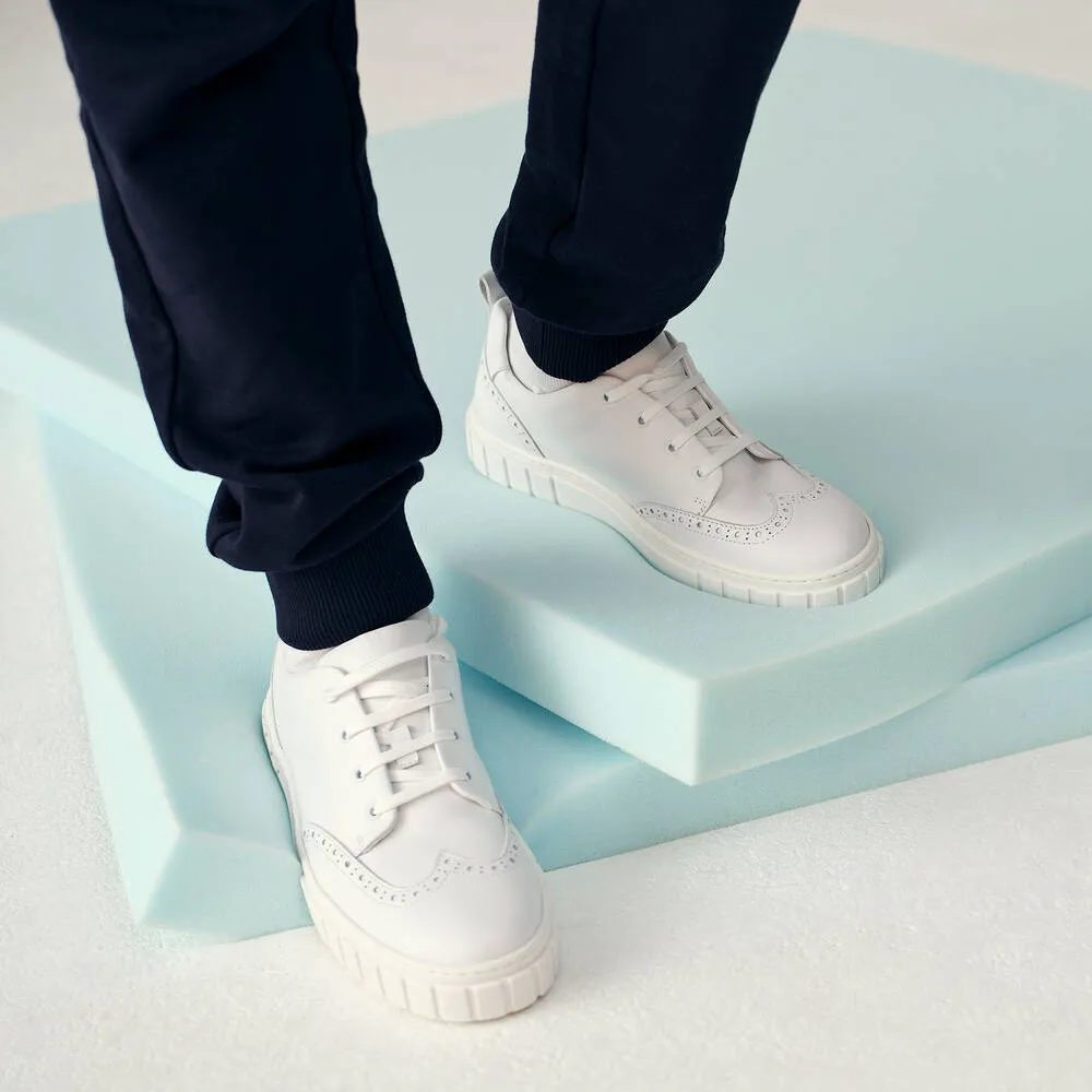 Teen Boys White Brogue Trainers