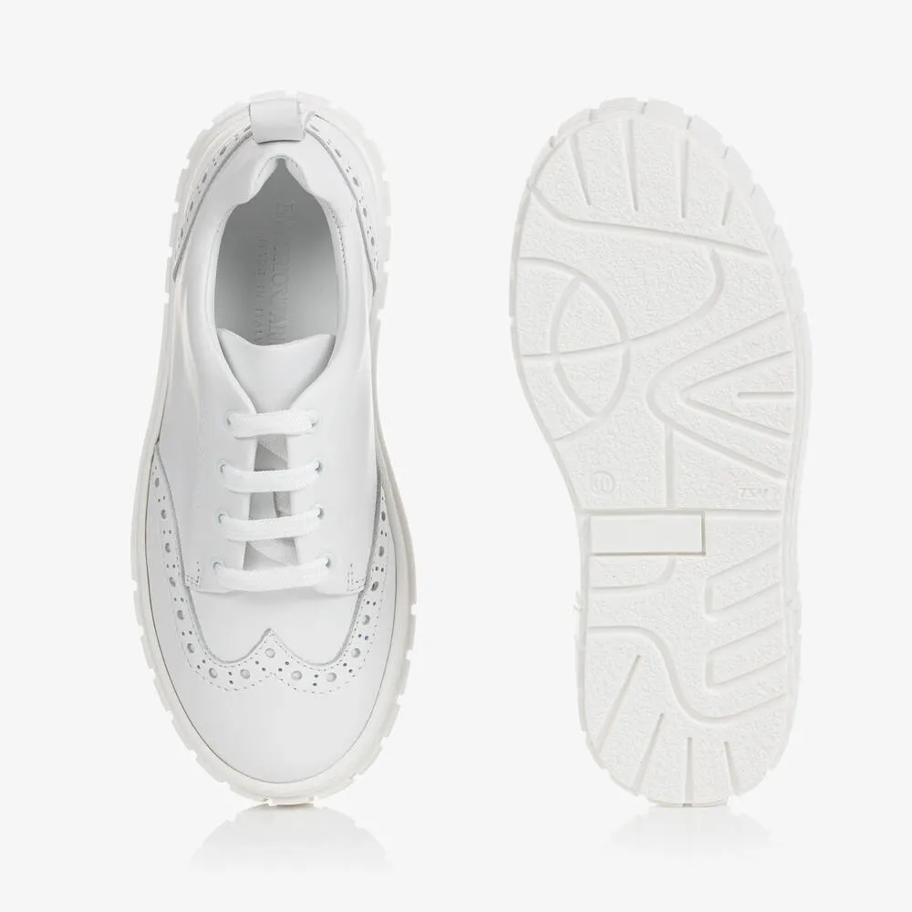 Teen Boys White Brogue Trainers