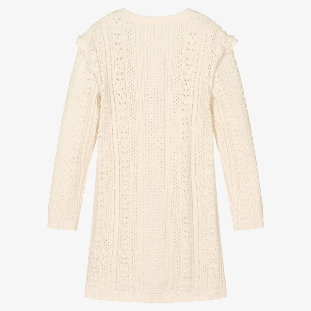 Teen Girl Ivory Knitted Dress