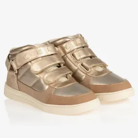 Teen Girls Gold Studded Trainers