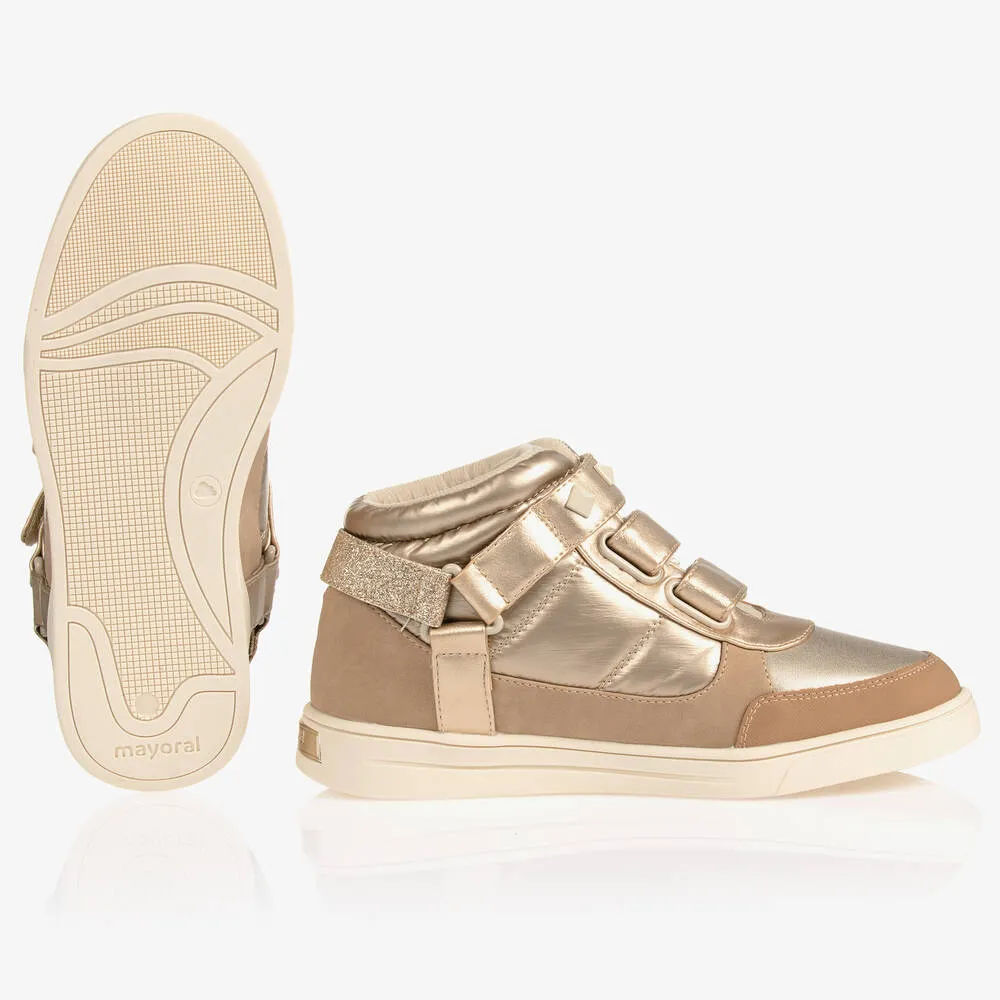 Teen Girls Gold Studded Trainers