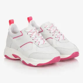 Teen Girls White Logo Trainers