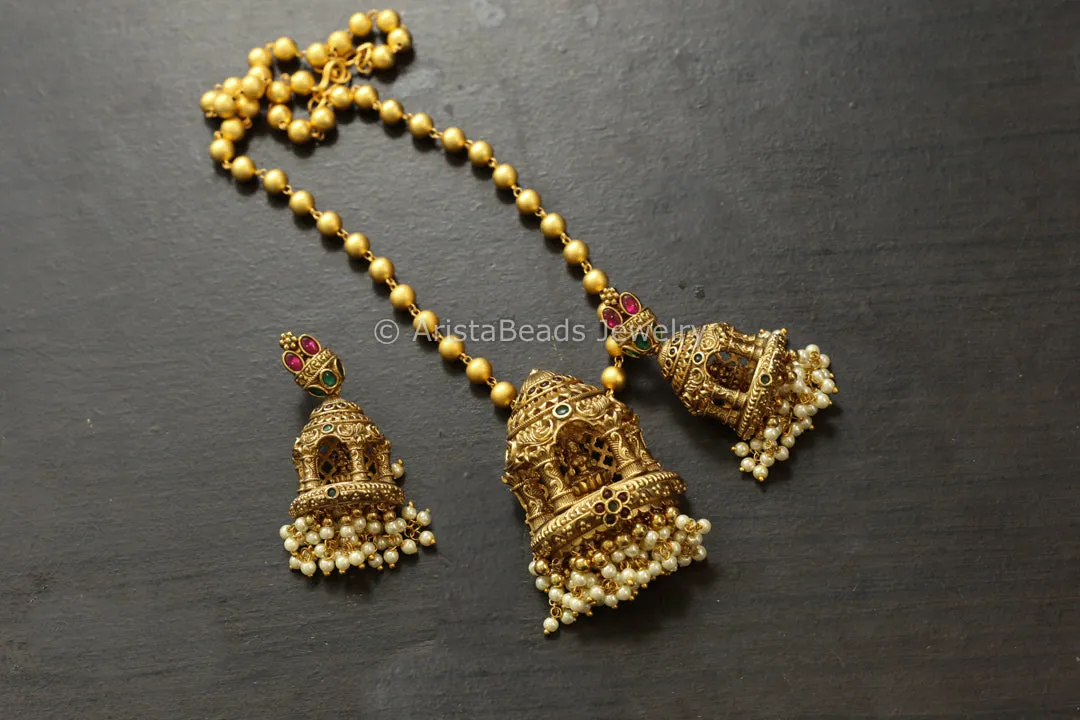 Temple Lakshmi Necklace Set