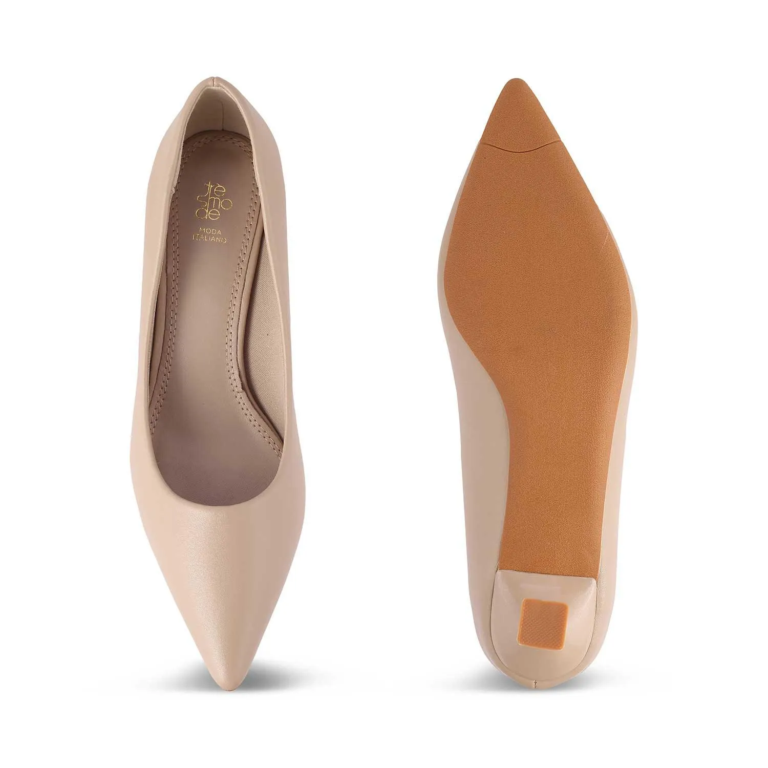 The Bre Beige Women's Dress Pumps Tresmode