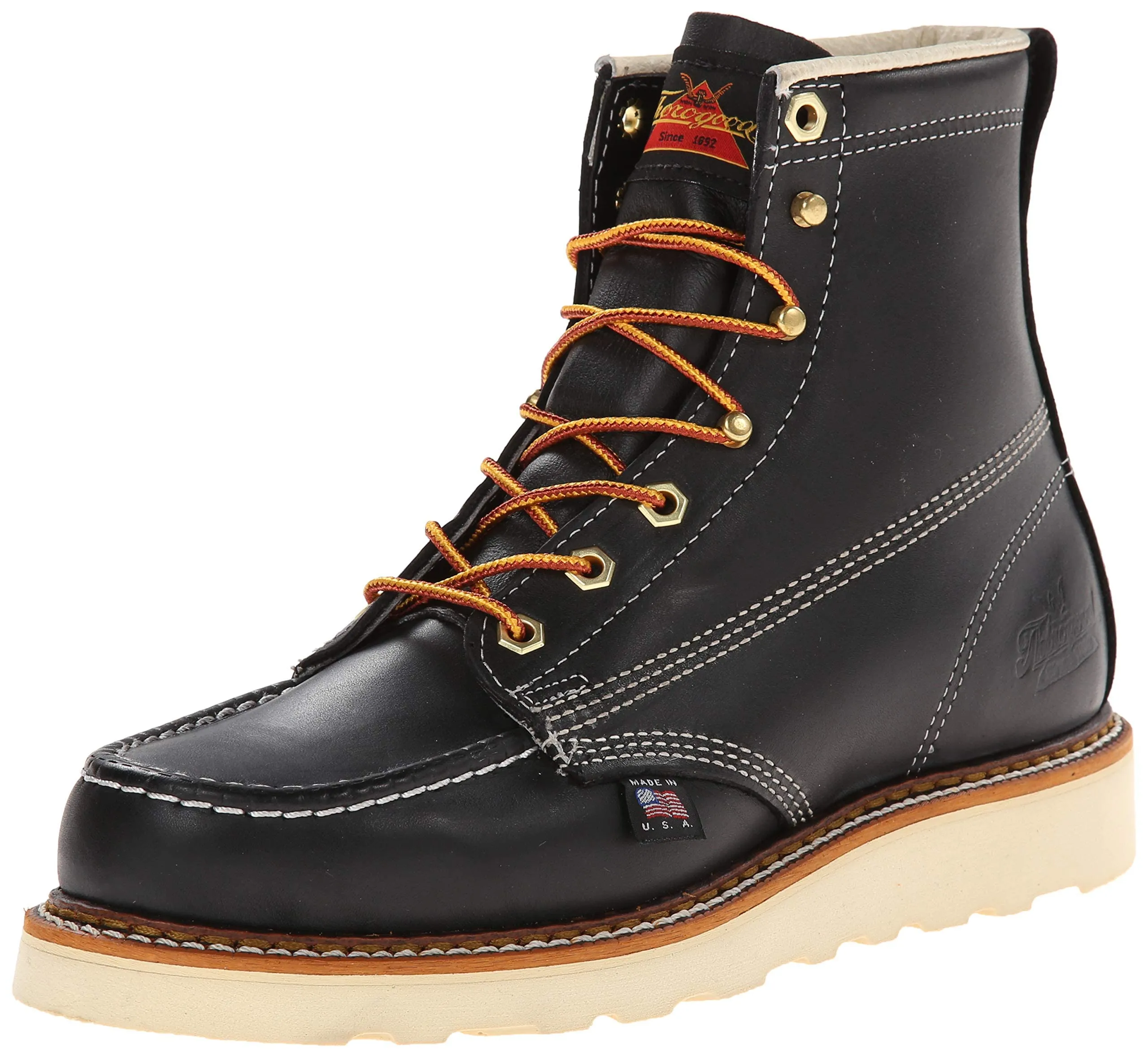 Thorogood Men's Black Moc Toe Work Boot