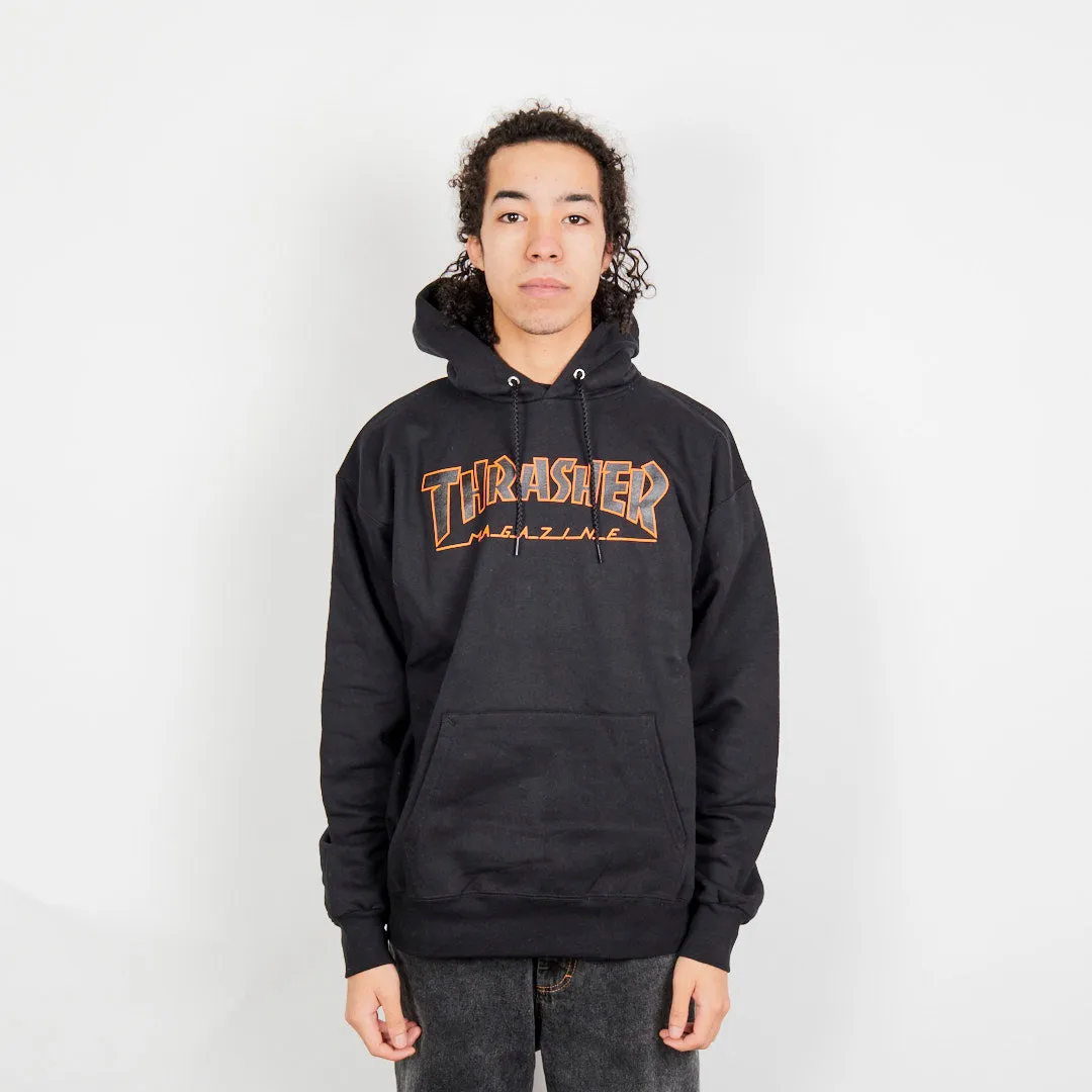 Thrasher Sweat Oultined Hood - Black/Orange