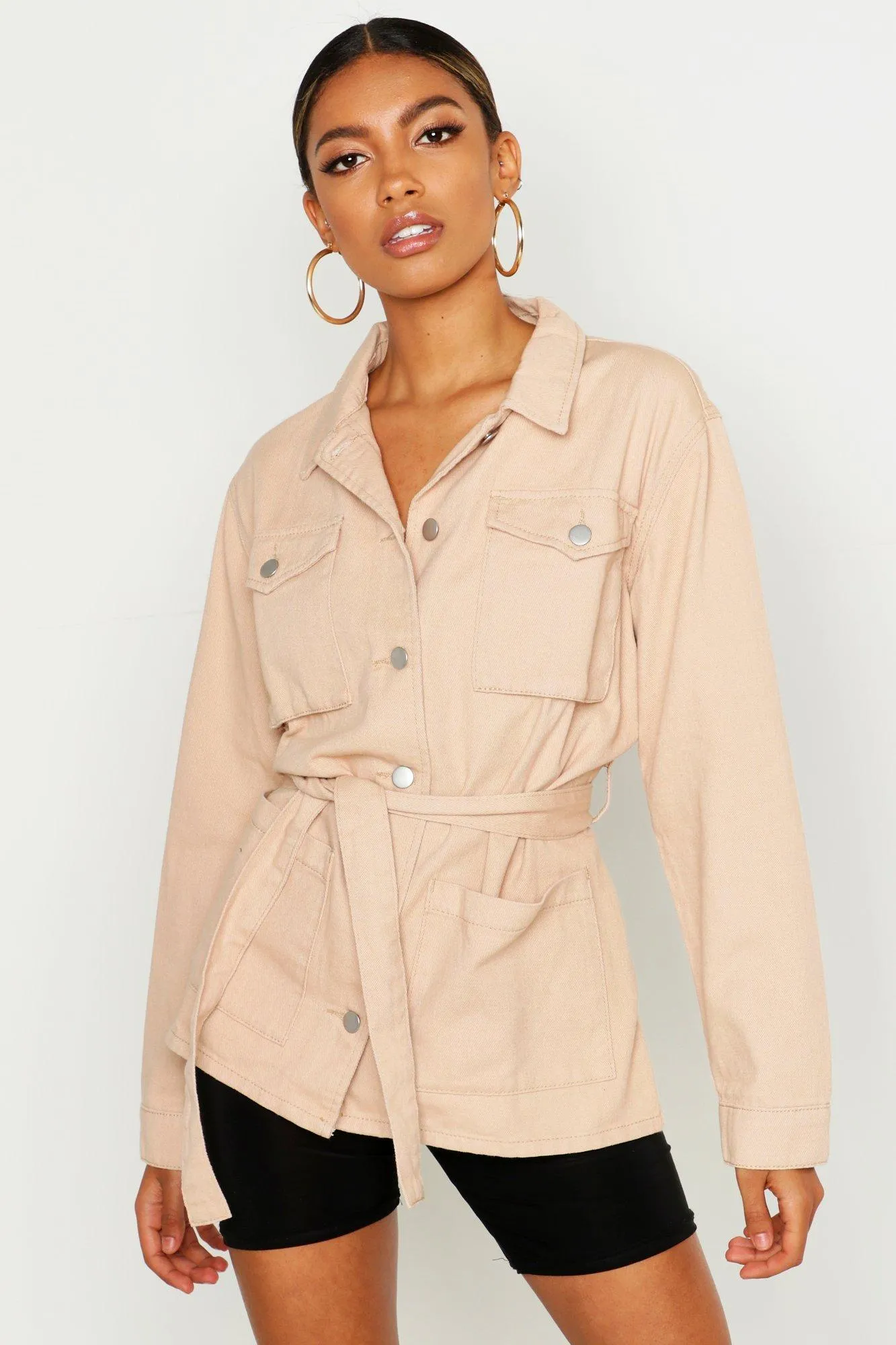 Tie Waist Utility Jacket