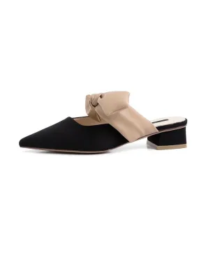 Tissi suede mules with knotted leather strap