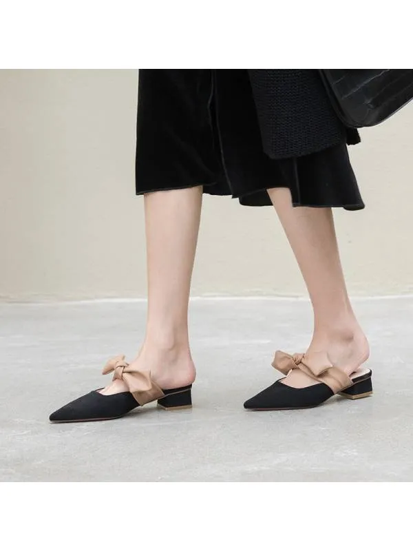 Tissi suede mules with knotted leather strap