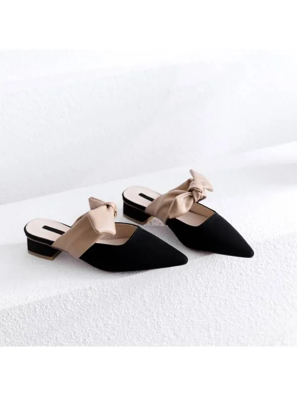 Tissi suede mules with knotted leather strap