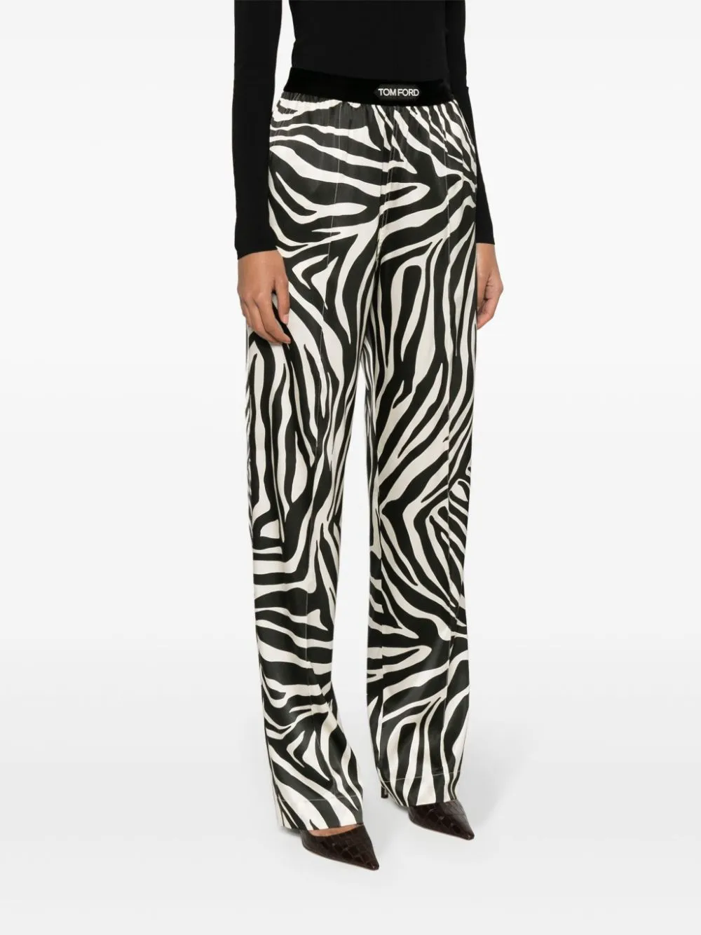 Tom Ford Zebra Print Silk Trousers