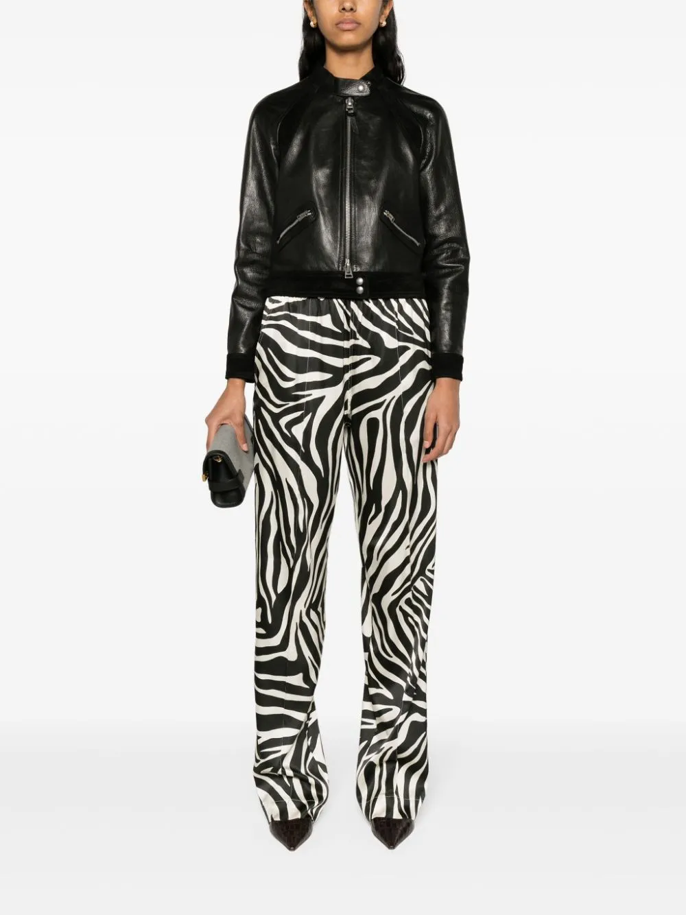 Tom Ford Zebra Print Silk Trousers