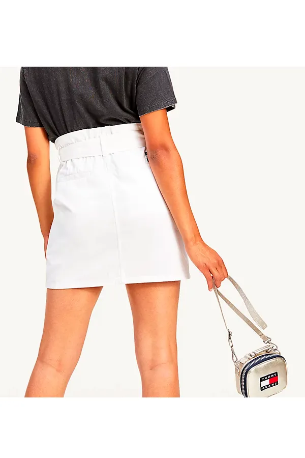 Tommy Hilfiger White Organic Badge Skirt for Women.