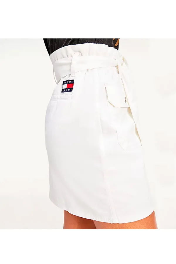 Tommy Hilfiger White Organic Badge Skirt for Women.