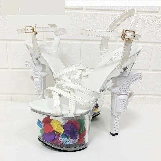 Transparent Summer Sandals for Women: High Heel Patent Leather Pumps