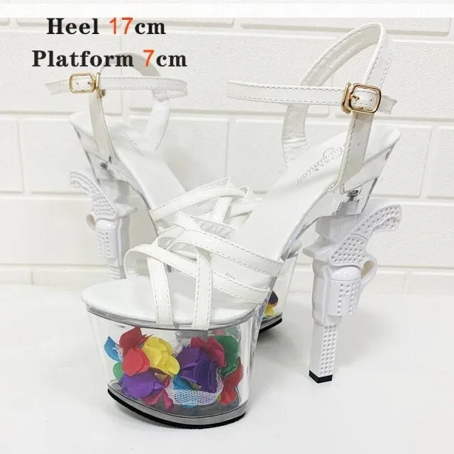 Transparent Summer Sandals for Women: High Heel Patent Leather Pumps