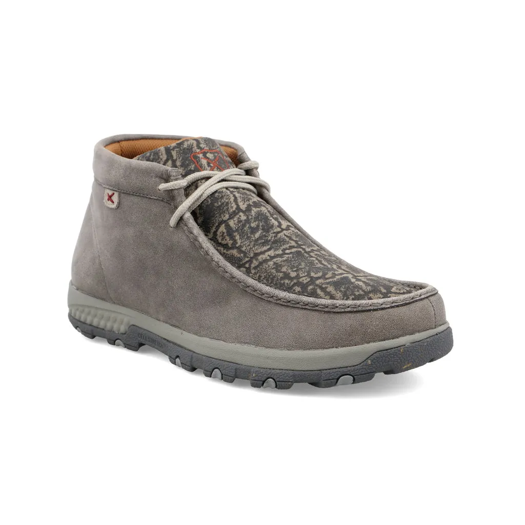 Twisted X Grey Elephant Print Men's Chukka Driving Moc.