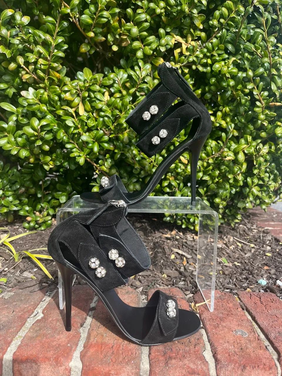 Used giuseppe zanotti black suede heels 60067-S000627835-