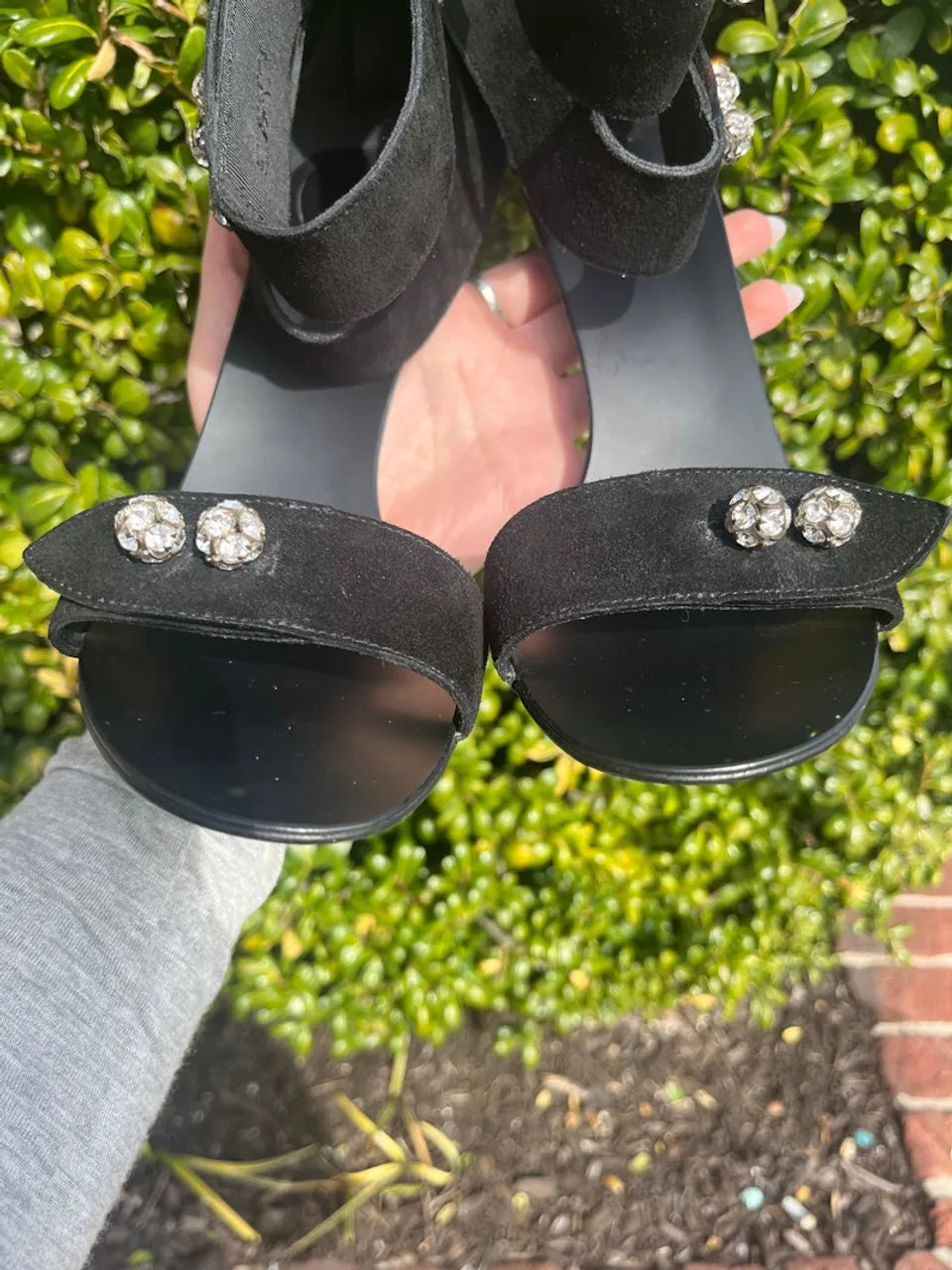 Used giuseppe zanotti black suede heels 60067-S000627835-