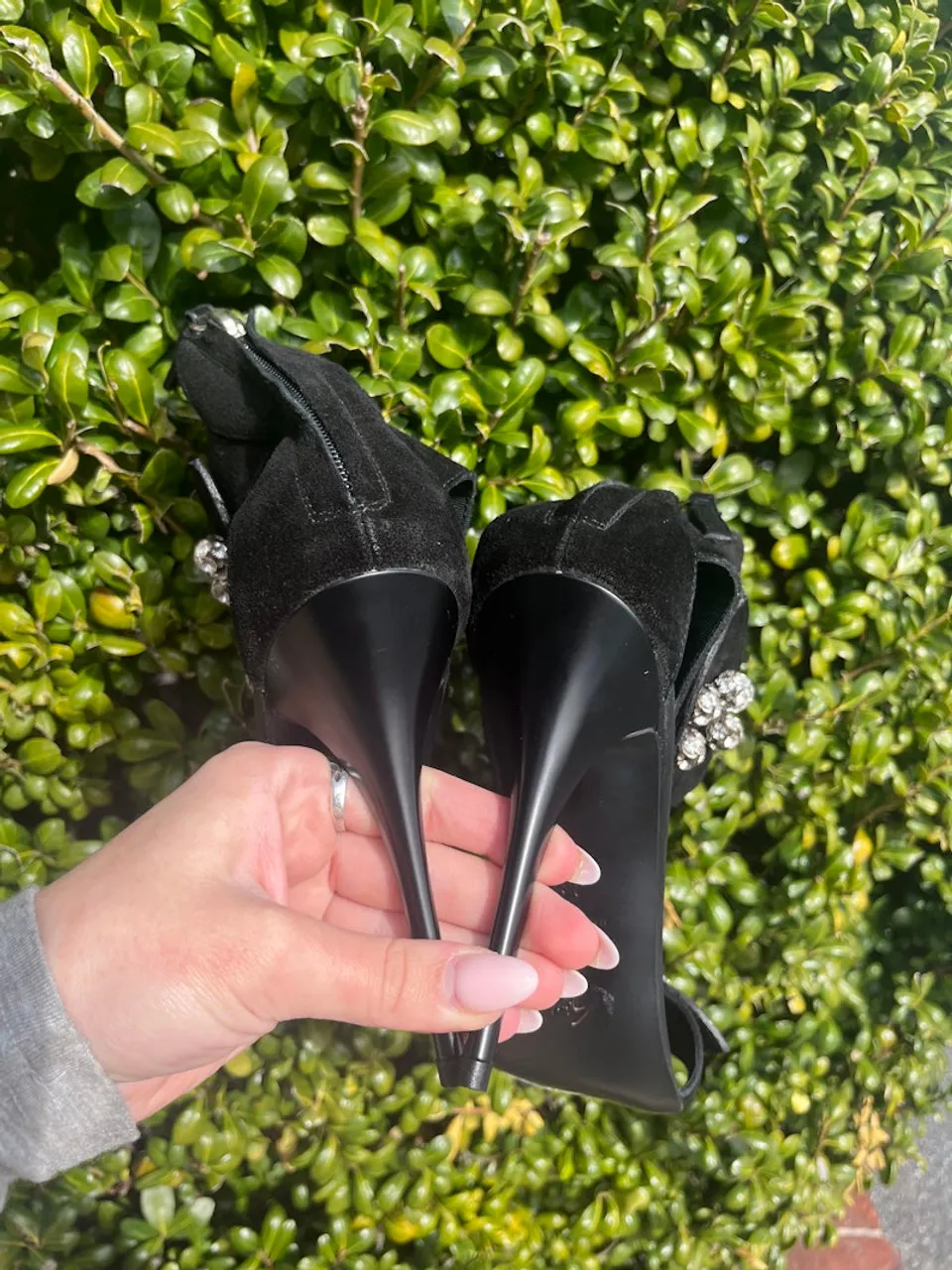 Used giuseppe zanotti black suede heels 60067-S000627835-