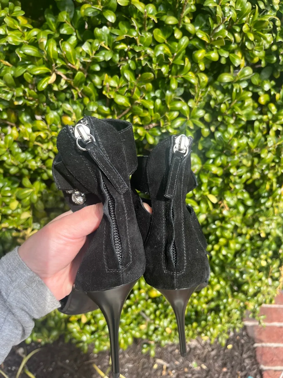 Used giuseppe zanotti black suede heels 60067-S000627835-