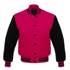 Varsity All Wool Men's Baseball Letterman Bomber Style Wool Sleeve Retro Jacket-04