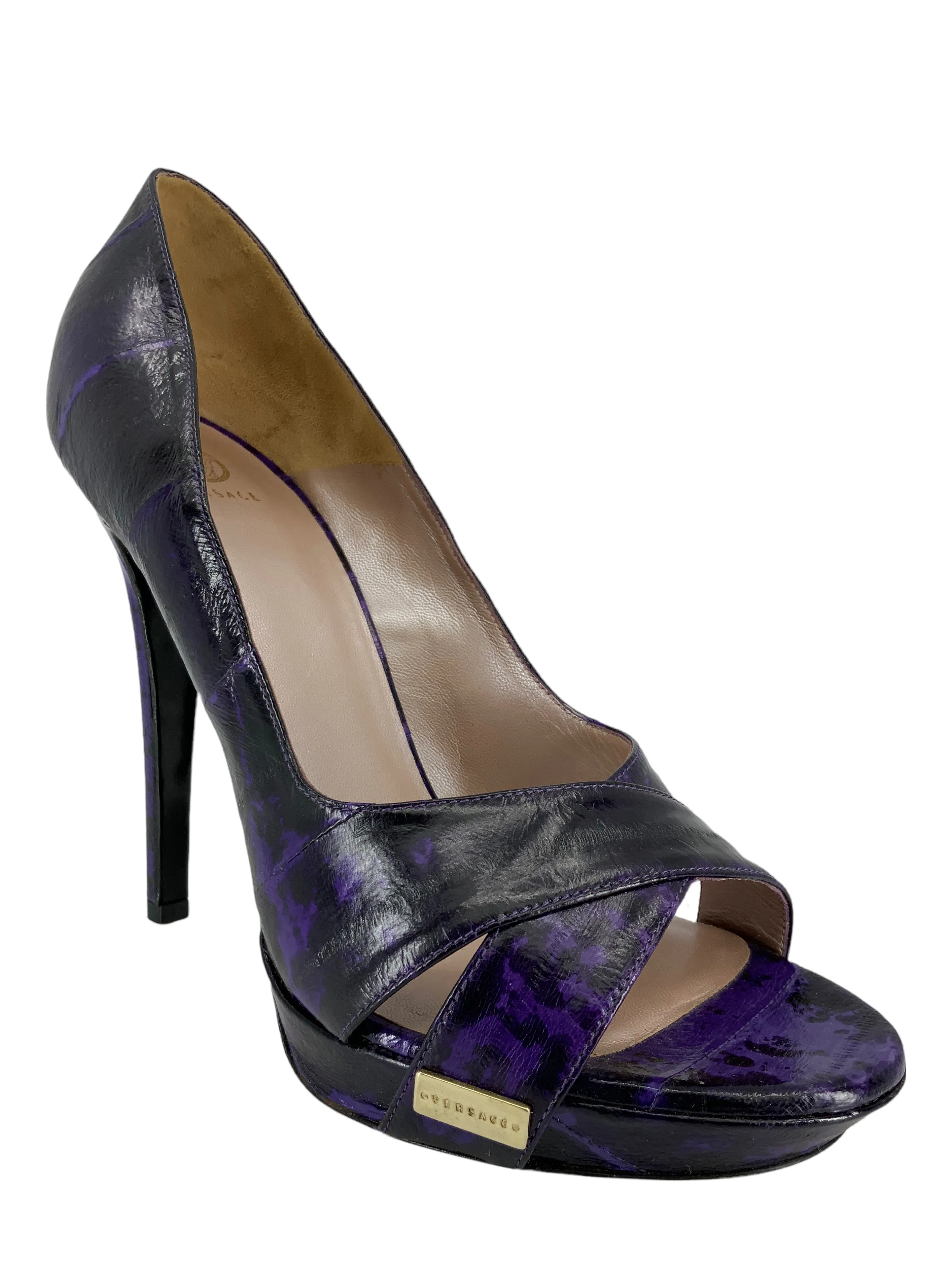 Versace Eel Skin Platform Pumps in Size 9.5