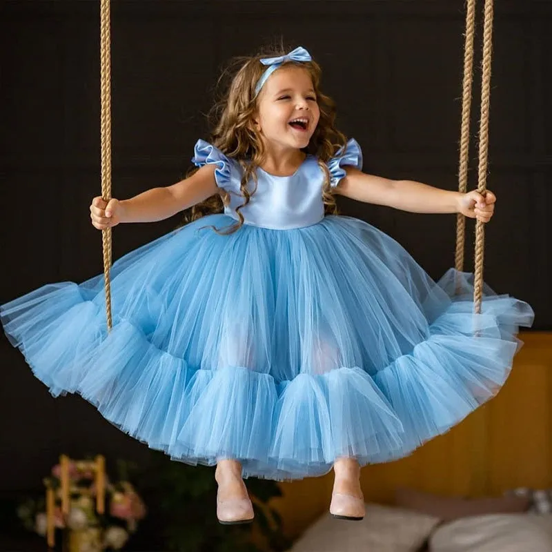 Vestido para Niña y Bebe Baptism Dress For Baby Girls Princess Evening Tutu Birthday Party Dress Girl Christening Clothes