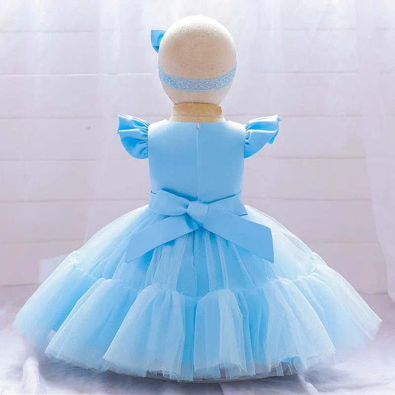 Vestido para Niña y Bebe Baptism Dress For Baby Girls Princess Evening Tutu Birthday Party Dress Girl Christening Clothes