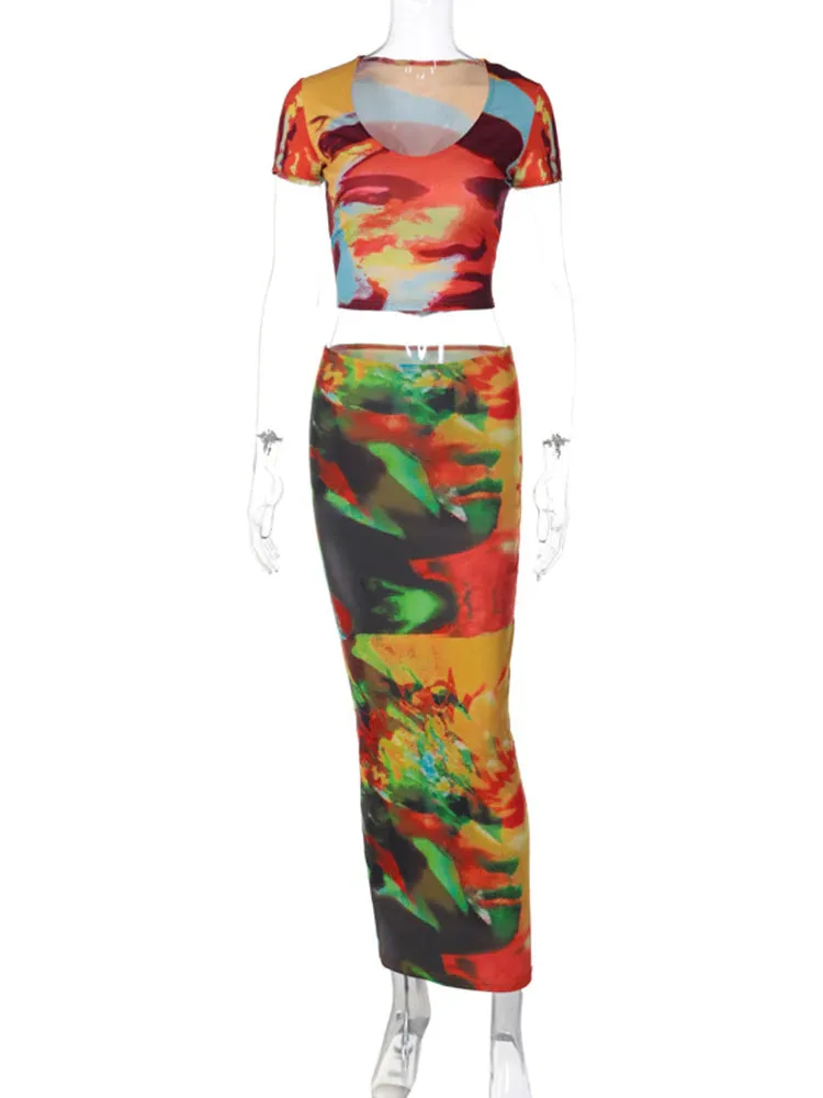 Vibrant Skirt Co-ord Set