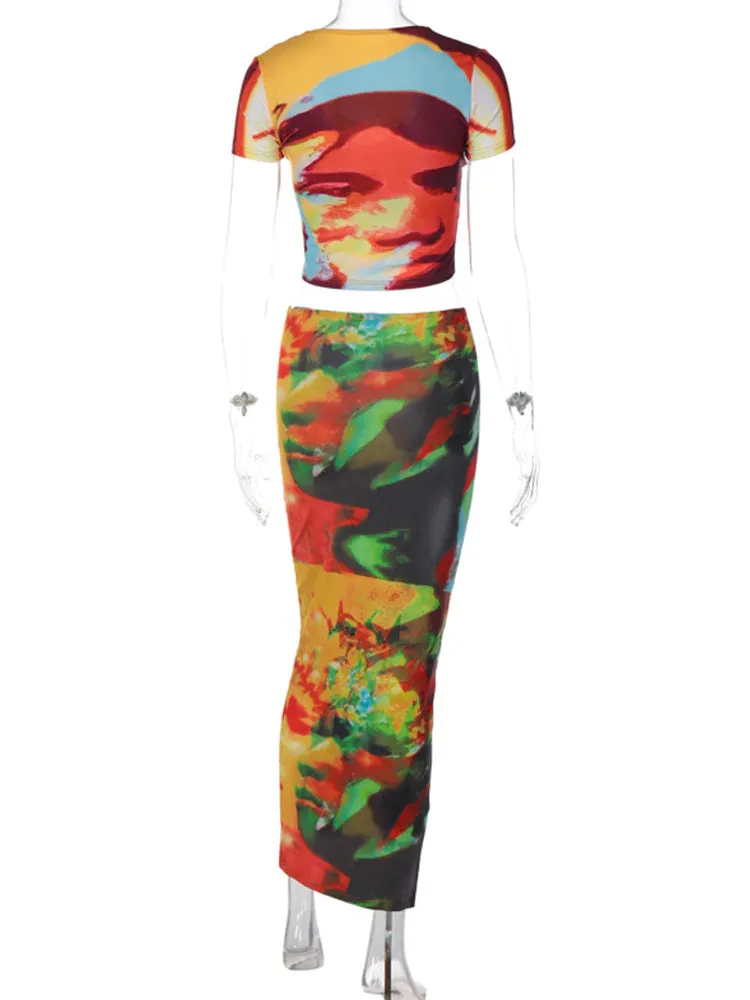 Vibrant Skirt Co-ord Set